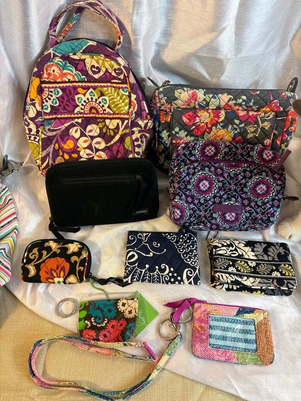 Vera Bradley Quilted Handbag Lot of 9 Assorted Bags and Accessories